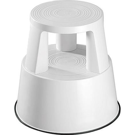 Tabouret à roulettes Step plastique, blanc (1/5)