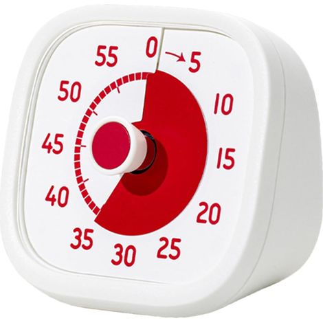 CCYKXATime Timer Silent Clock for Self-Discipline, 60-Minute Visual Timer for Preschool, Kindergarten, Classroom, and Home (1/5)