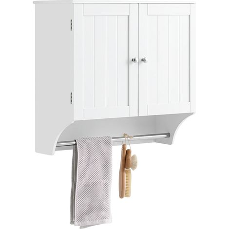 Hängender Kleiderschrank, Magnetverschluss, verstellbare Regale, WEISS (1/5)