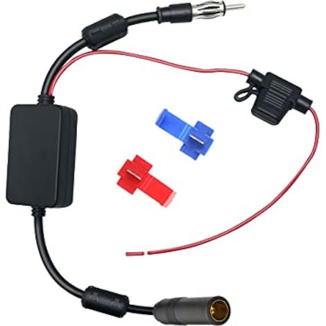 FM/AM Dab Dab + Car Antenna Amplificateur DIN Femelle à DIN Adaptateur Mâle 12V Amplificateur d'antenne Numérique Digital Antenne avec Anneau Magnétique pour Audio Stéréo Digital Car Radio (1/5)