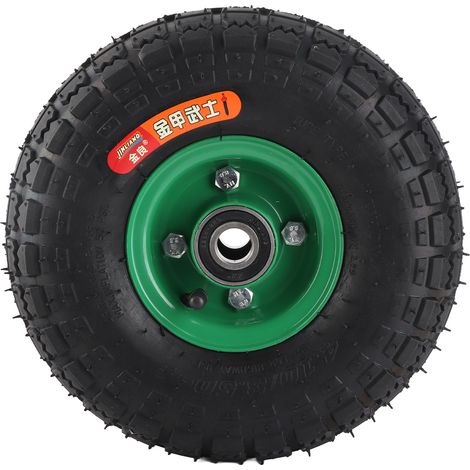 Roue de 10,5 pouces, pneu 4.10/3.50-4, avec roulement 6204-2RS intégré, pour chariot à outils gonflable en caoutchouc (1/5)