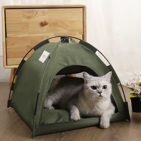 Ecleanfy - Maison-tente pour chat, abri portable pour chats, chiots et autres petits animaux, utilisable à l'intérieur comme à l'extérieur. (1/5)