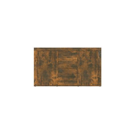 Petit buffet 2 portes 4 tiroirs 120cm – Modèle Takino-Marron fumé (1/5)