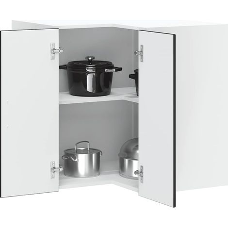 Küchen-Eckhängeschrank Lucca Schwarz Holzwerkstoff