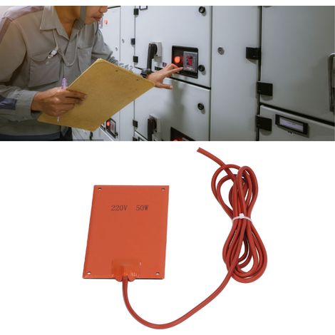 Plaque chauffante déshumidificatrice pour armoire électrique 90 x 150 mm avec élément chauffant en caoutchouc silicone, chauffage électrique étanche à l'humidité pour équipements de chauffage, 220 V C (1/5)