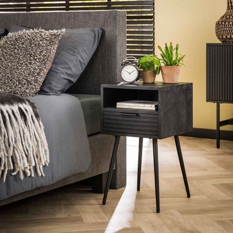 Nachttisch Black Hazel Mangoholz 1 Schublade