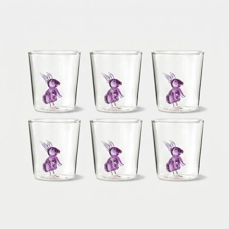 Set 6 bicchieri in vetro di design Made in Italy Bunbun (1/3)