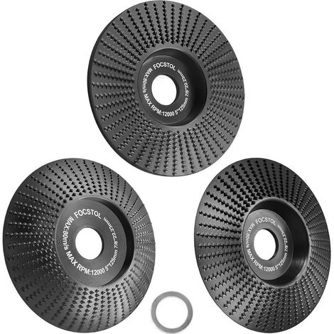 Holz Schleifscheiben 3er Set 125mm für Winkelschleifer, zum Schnitzen & Formen (1/5)