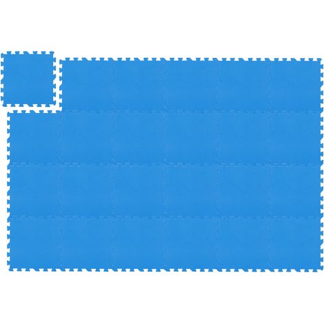 48x Tappeto da Fitness a Puzzle per la Palestra o da Gioco Bambini, Tappetino in EVA, Area 2,16 m², 30x30, Blu