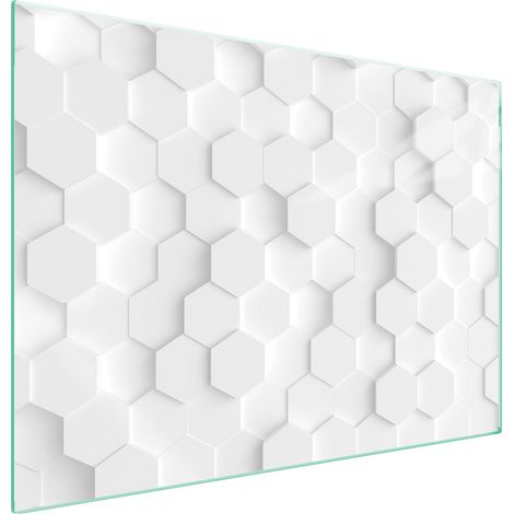 PLAQUE DE PROTECTION EN VERRE POUR POÊLE 70x52 BLANC (1/5)