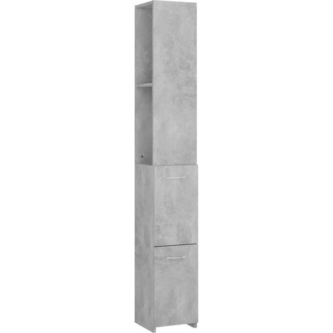 Armadio da bagno minimalista contenitore 25 x 26,5 x 170 cm in legno ingegnerizzato grigio cemento 020047913