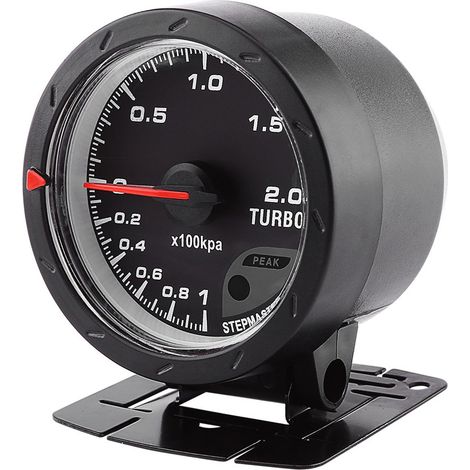 Manomètre universel à LED 60 mm pour turbocompresseur, boîtier noir, 0-200 kPa, pour voitures de course. (1/5)