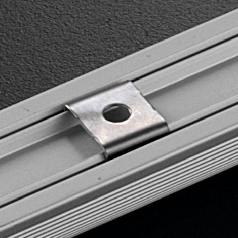 DUVER grapa fijacion perfil aluminio slim-s , Placa-soporteDe acero para fijar la lámpara al mueble. Perfil de aluminio para solapar, con perfil-cubierta de p