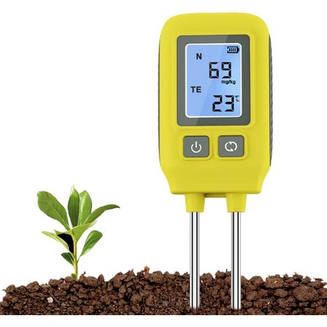 Testeur Npk de Sol, Kit de Test de Sol 4 en 1 avec Fertilité Et Température, Écran LCD, Analyseur Précis des Nutriments du Sol pour Jardin, Pelouse, Cour, Ferme