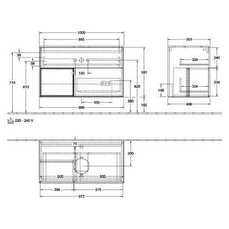 Villeroy & Boch G772HFHJ Meuble sous-lavabo Finion G77