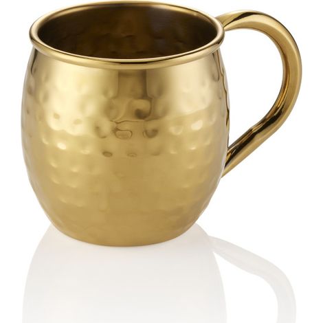 Gobelet Moscow Mule 0,45 ltr Ø 8,5 cm H 10 cm titane doré martelé inox PVD lot de 2 - Was Germany (1/2)