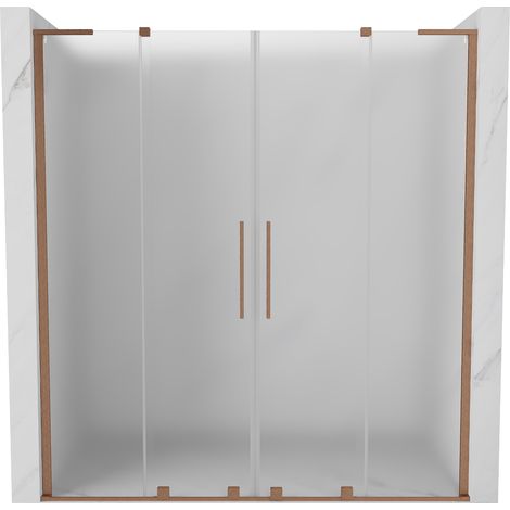 Mexen Velar L Duo puertas de ducha correderas 200 cm, escarcha, cobre cepillado - 871-200-003-32-65 (1/5)
