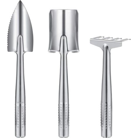 3-teiliges Garten-Set, Gartengeräte aus Edelstahl, Mini-Gartengeräte für Erwachsene und Kinder (1/5)