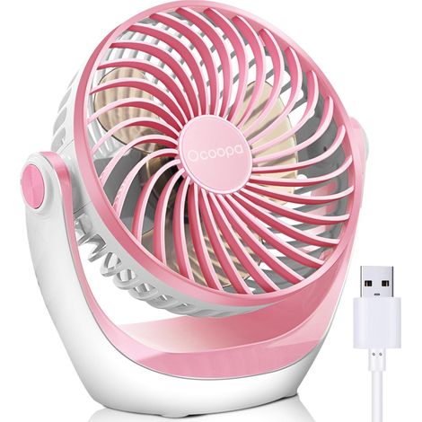 Ventilateur de Bureau USB Silencieux Portable - Mini Puissant 3 Vitesses Pour Chambre, Bureau, Domair, Cuisine (Rotation 360°, Alimenté Par USB) (1/5)