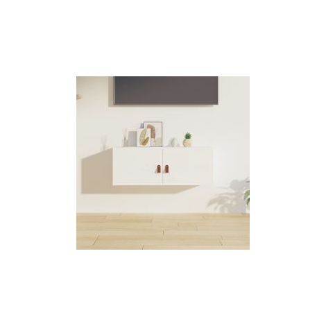 Armoire murale Blanc 80x30x30 Bois de pin massif (1/5)