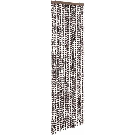 Rideau anti-mouches beige et marron 56x200 cm chenille CFW65079 (1/5)
