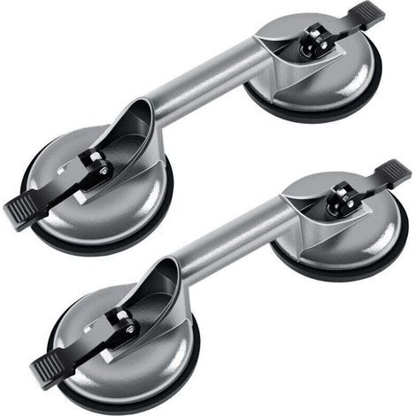 2 x Ventouse Double 100kg, XU, Aluminium Ventouse de Manutention 120mm Ventouses de Vitrier, produit qualité supérieure, durable et fiable, matériaux sélectionnés , satisfaction garantie - K (1/4)