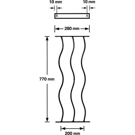 Swirl Decking Fence Panels (Pack of 2) - Steel - FIts Gap of 280 mm x 770 mm High - Electro Galv./Greyish Silver Powder Coated