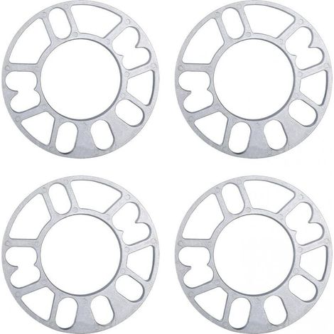 4 Pcs Entretoises De Roues En Alliage Aluminium, joints de moyeu de roue élargis modifiés, elargisseur de voie, 3mm d'épaisseur entretoises de roue universelles (1/4)