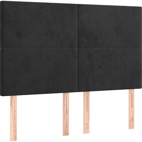 Maison Exclusive - Cabecero Terciopelo Negro 144x5x118/128 cm (1/5)