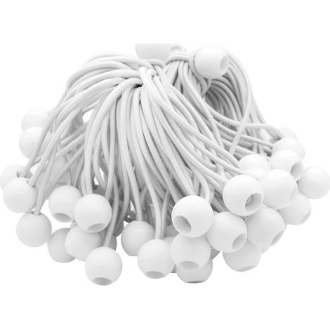 Lot de 50 Tendeur Elastique Cordons Élastiques avec Boules Sandow Elastique Boules Elastiques pour chapiteaux, tentes, bannières et bâches (1/5)