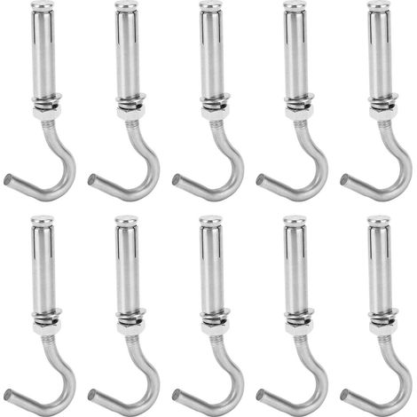 10 Crochets d'Ancrage en Acier Inoxydable 304 M8 pour Fixation Murale Béton et Briques (1/5)