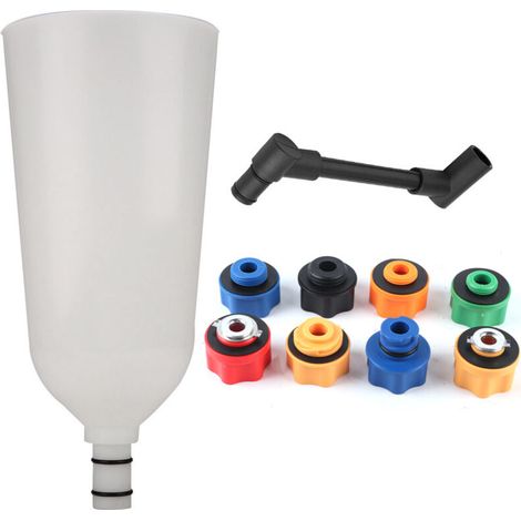 10-piece car engine oil funnel adapter filling set plus swivel offset extension tube car van tool (1/5)