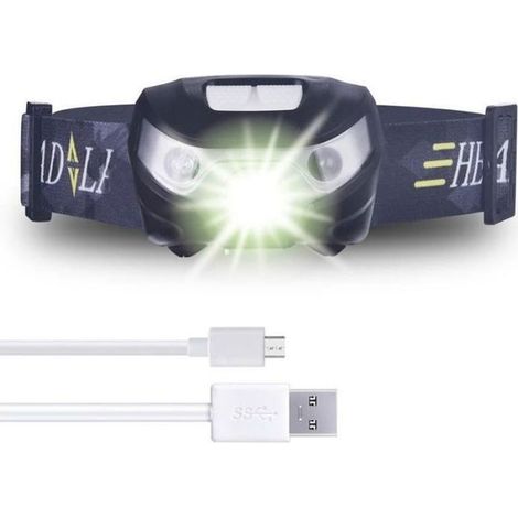 Lampe Frontale Rechargeable par USB 220 Lumens Imperméable IPX4 pour Camping Randonnée Bricolage (1/4)