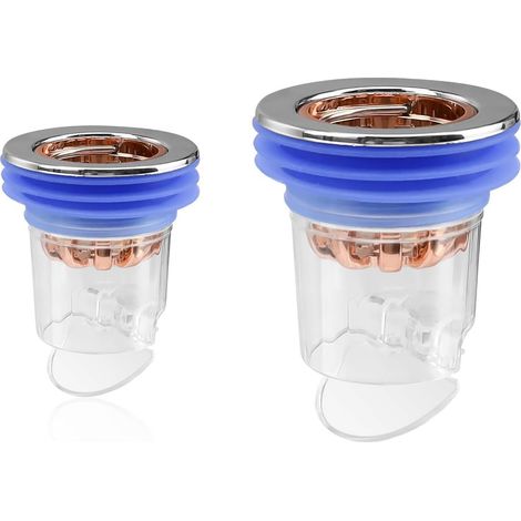Bonde de Lavabo Anti-Odeur, ABS Plastique, 2 Pièces Clapet Anti Odeur, Anti-Colmatage Siphon de Sol de Douche Anti-Retour, pour Balcons, Cuisines, Machines Laver (1/5)