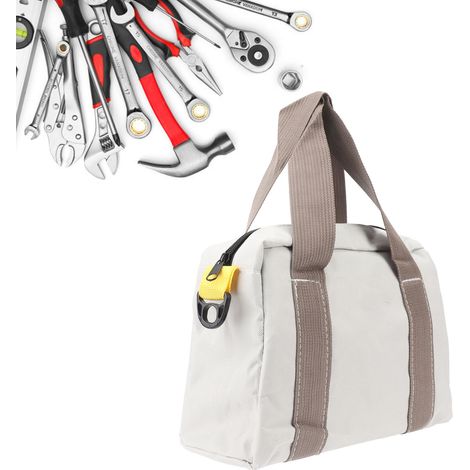 Grand sac à outils en toile pour outils de quincaillerie, sac de rangement pour réparations de menuiserie, sac à outils d'électricien, format 12 pouces. (1/5)