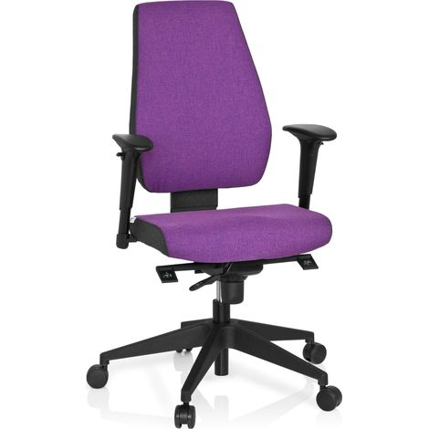 Siège de bureau / Siège pivotant PRO-TEC 500 tissu gris foncé/mauve hjh OFFICE (1/5)