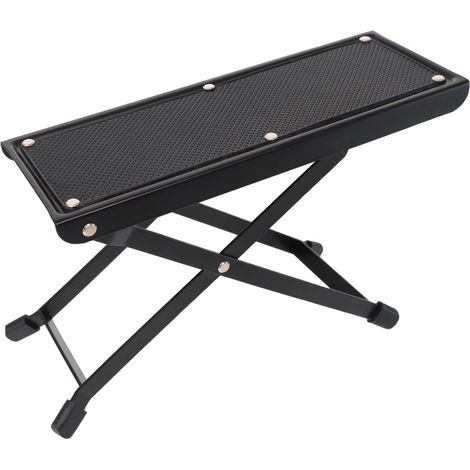 Höhenverstellbarer Gitarrenhocker mit 4 Positionen, rutschfest, klappbar, mit Gummifußpedal und stabilem Metallrahmen (1/5)