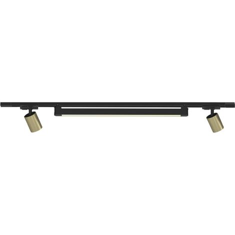 Binario top light mono mixkit 100 n or gu10 led integrato 4000k lampada soffitto faretti orientabili classico moderno (1/5)