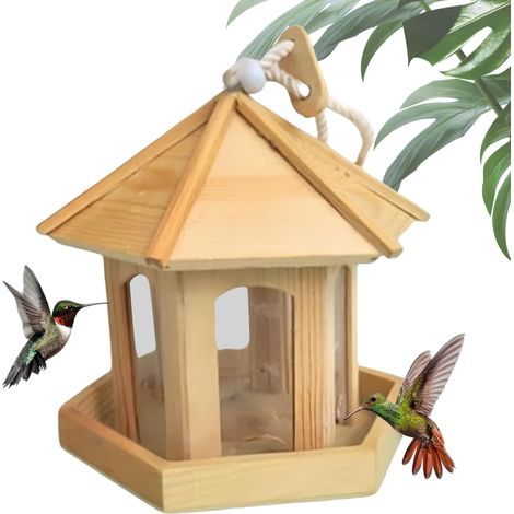 Mangeoires pour Oiseaux Sauvages - Bols Hexagonaux - Suspension Décorative (1/5)
