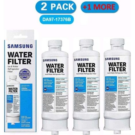 Lot de 3 filtres à eau de rechange pour réfrigérateur Samsung – Charbon de noix de coco 100 % naturel – Ajustement parfait – Compatible avec DA97-17376B - DA97-08006C (1/4)