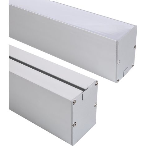Perfil Aluminio Colgante para Tira LED hasta 22 mm con Tapa Continua Aluminio 2 m Blanco traslúcido (1/5)