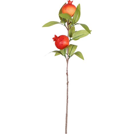 Branche de coupe de grenade artificielle, tige de feuille verte réaliste pour la décoration de la maison, 35cm (1/5)
