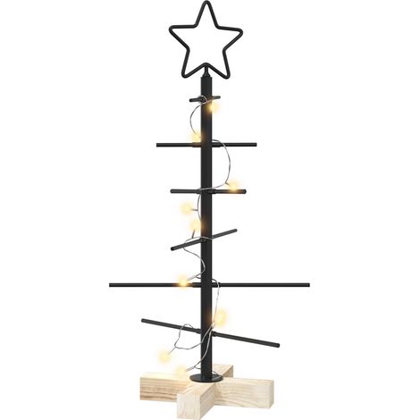 Metall Weihnachtsbaum KUOPIO 60 cm Warmes Weiß Stahl Schwarz vidaXL (1/5)