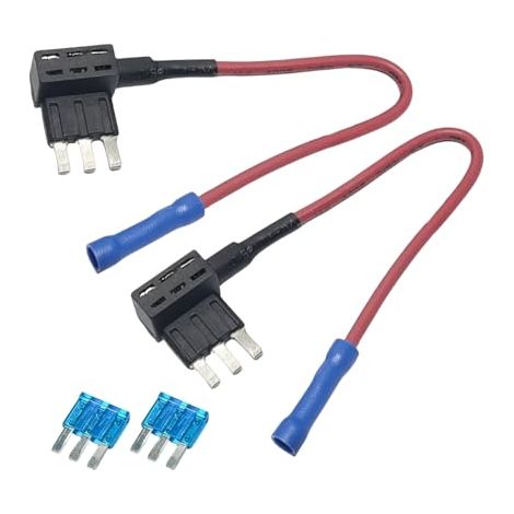 Lot de 2 micro fusibles de voiture 15 A avec adaptateur de circuit, porte-fusible à lame extensible 32 V pour lumières sous-lumineuses, caméras de tableau de bord, accessoires LED d'intérieur (1/5)
