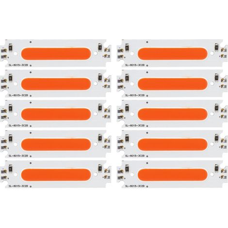 Lot de 10 bandes lumineuses LED COB 12V 2W rouge pour éclairage accessoire auto