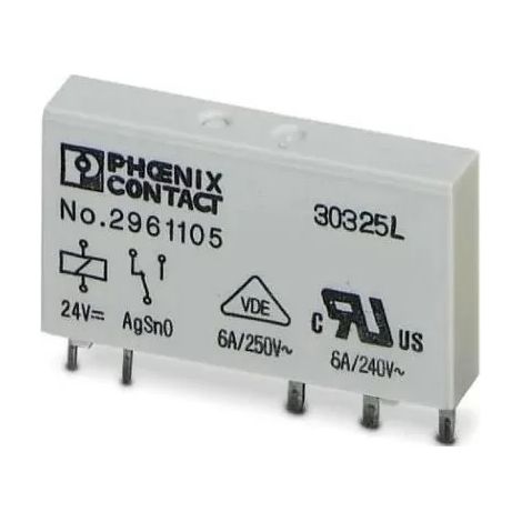 Phoenix contact 2961105 Relé enchufable miniatura 1 cambio 24VDC 6A