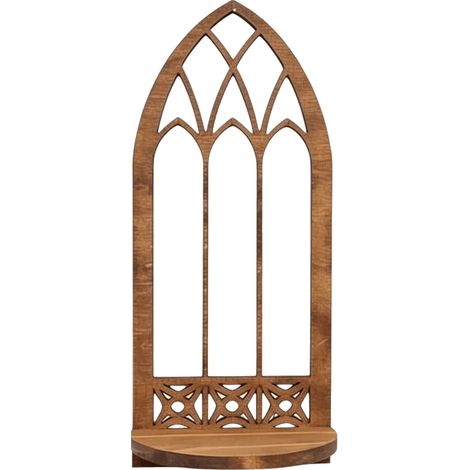 Étagère murale flottante en bois ajouré en forme de feuille (29 cm) - Style rustique et géométrique (1/5)