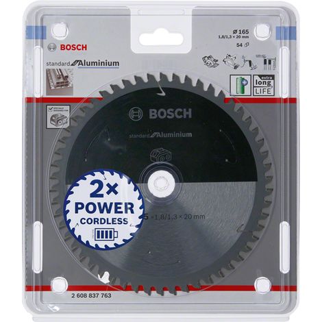 BOSCH PIŁA TARCZOWA STANDARD ALUMINIUM ACCU 165x20x54z