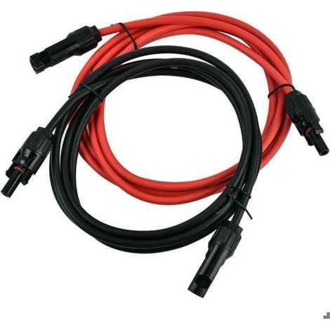 Cable D'extension Solaire - Connecteur Mc4 - 14 Awg - 3 M - Rouge Et Noir - Pour Systeme Photovoltaique (1/4)