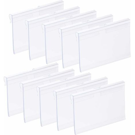 GABRIELLE 100 pezzi Porta etichette in plastica trasparente, Porta etichette in PVC Porta etichette in plastica Porta etichette prezzo per scaffali di negozi Supermercati Piccoli negozi (1/5)